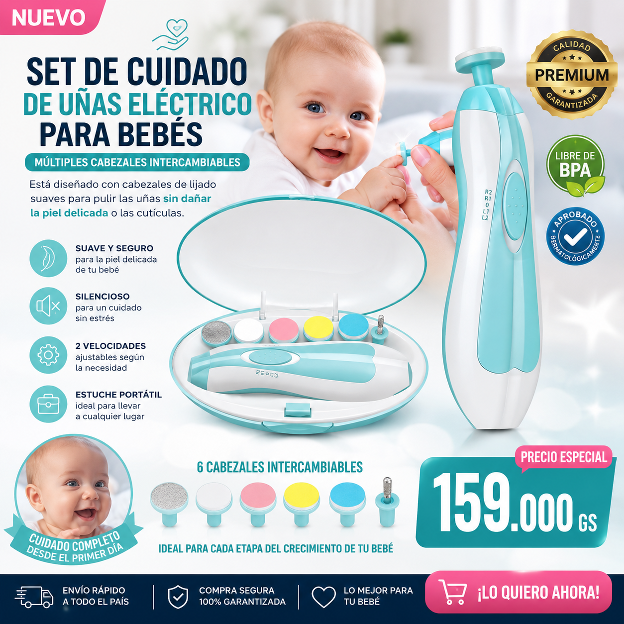 Lima de Uñas Eléctrica para Bebes