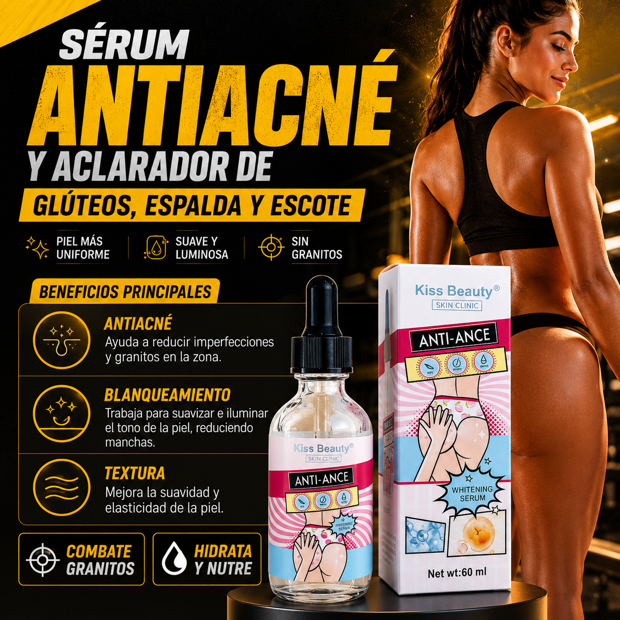 Serum Anti-Acné de gluteos, espalda y escote