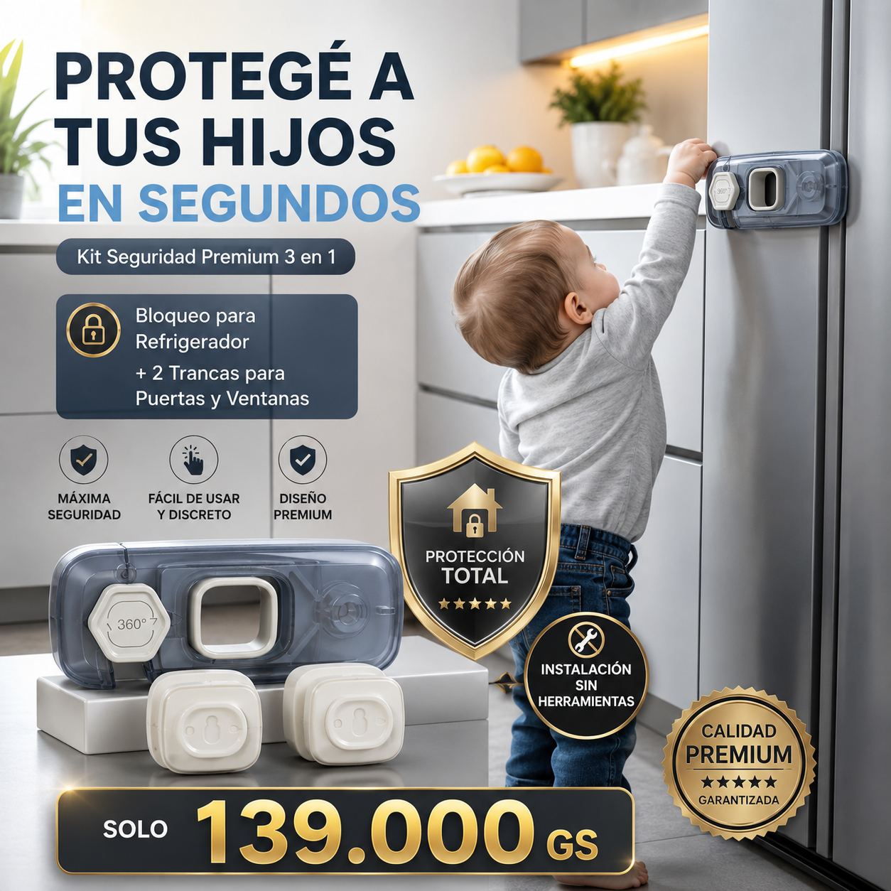 Bloqueo Refrigerador + Trancas para Puertas y Ventanas 🔒👶