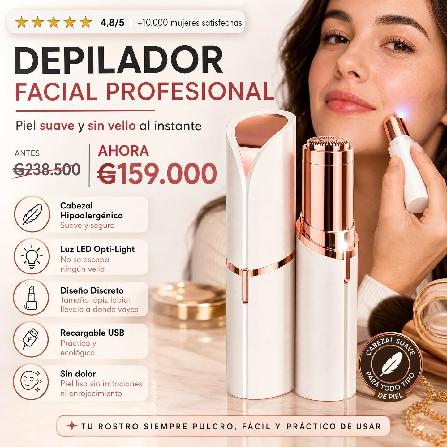 Depilador facial profesional